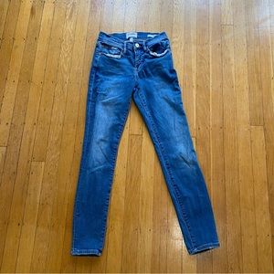 Frame denim Le skinny de Jeanne crop size 25 medium wash blue jeans